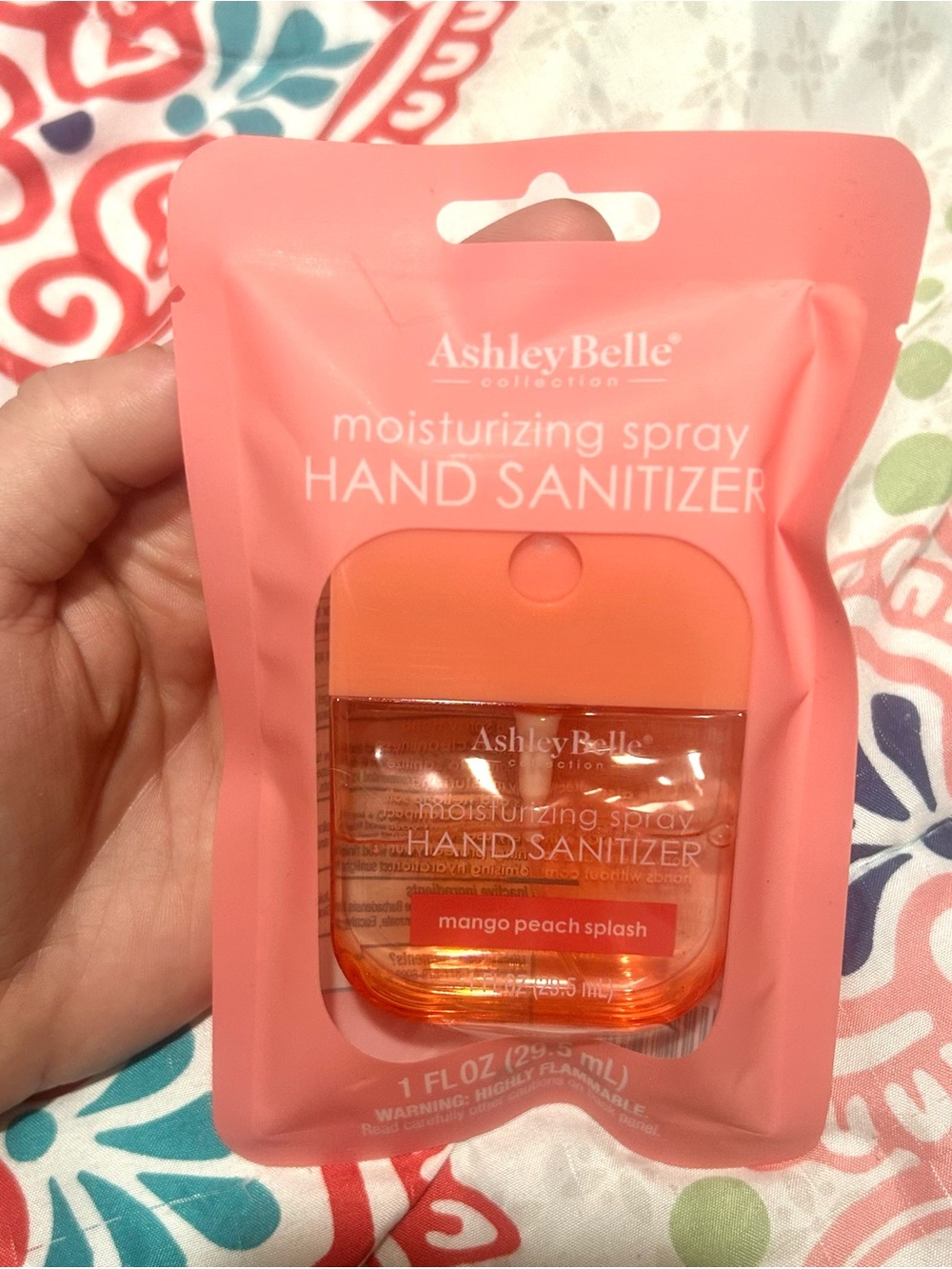 (3/$20) Moisturizing Spray Hand Sanitizer - Mango Peach Splash (Coral/Orange)